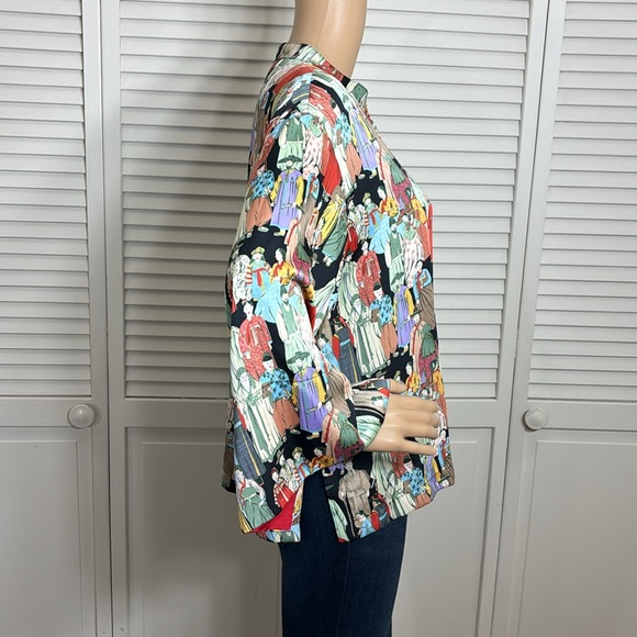 Natori Women's Dynasty Asian/Korean Theme Pajama Top Large - Picture 10 of 16